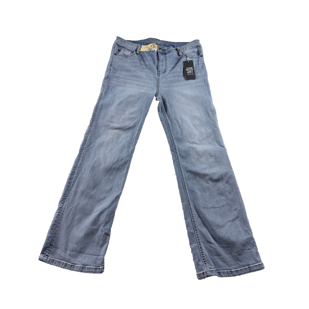 Good Hart Windsor Straight Crop Jeans Women's Size 14 Light Wash Stretch